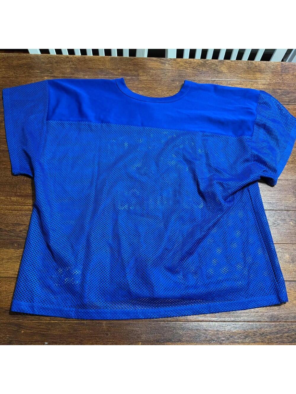 Vtg Russell Athletic 80s 90s  Cougars Football Jersey Mens XL BLue Cropped Mesh - Picture 2 of 7